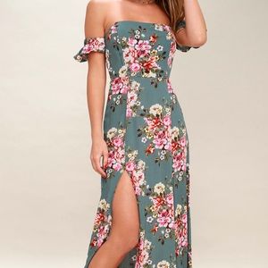 Primrose Path Sage Green Floral Print Maxi Dress
